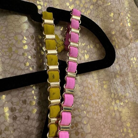 Lily Rose Paradise Black Pink Orange Yellow Gold Plated Chain Triangle Bikini To - Picture 4 of 12